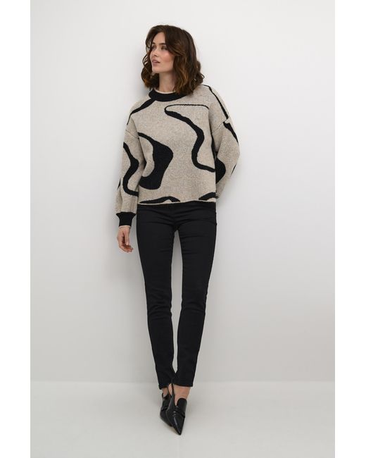 Kaffe Pullover Regular Fit Offwhite in het Blue