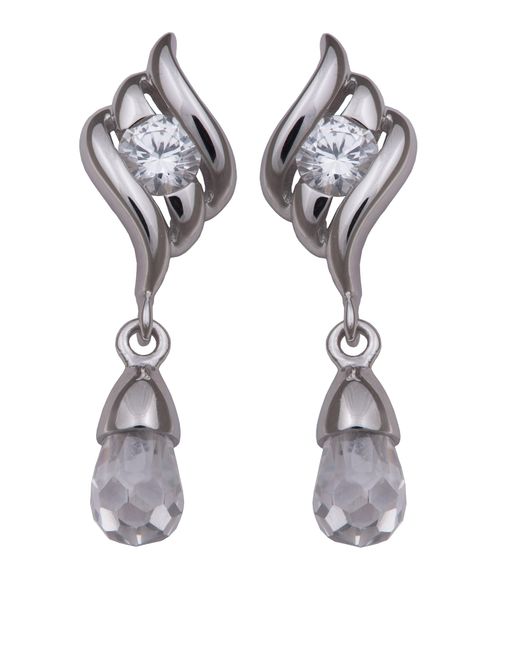 Orphelia Dames 925 Sterling Zilver Dangle Oorbellen in het Metallic