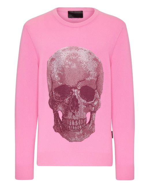Philipp Plein Rundhalspullover Iconic Plein in Pink für Herren