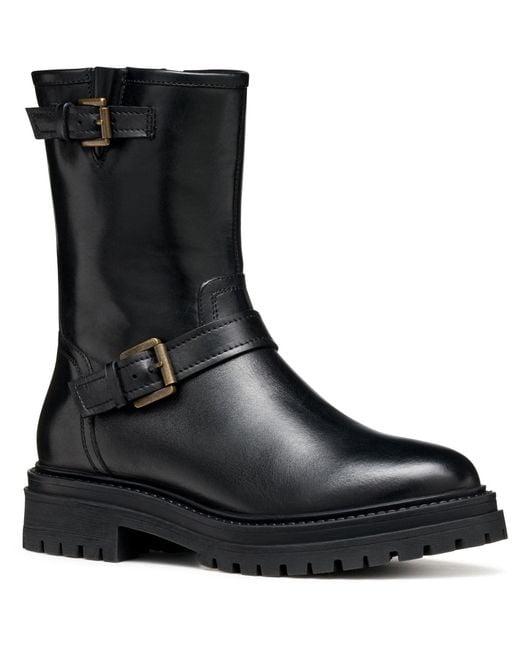 Geox Black D Iridea D Leather Boots