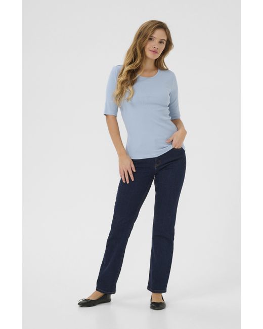 Kaffe Blue T-Shirt Slim Fit Soft Chambray