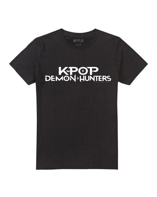 K-Pop Demon Hunters Black Adult Logo T-Shirt