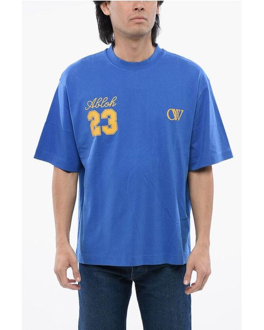 Off-White c/o Virgil Abloh Skate-fit 23 T-shirt Met Print In Blauw in het Blue voor heren