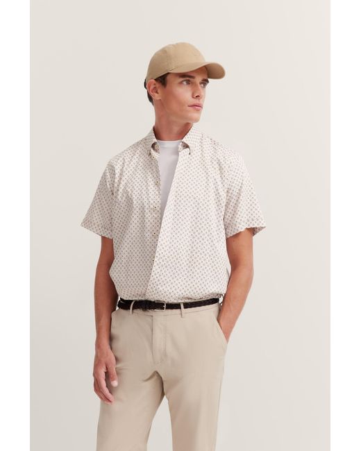 Bugatti Herren Hemd Aus Satin-Twill in Natural für Herren
