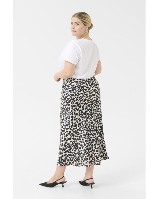 Kaffe Rok Regular Fit Leopard in het White