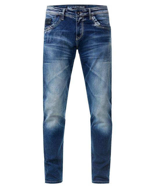 Rusty Neal Jeans Hose "Yamato" Slim Fit Streetwear Cotton-Stretch in Blue für Herren