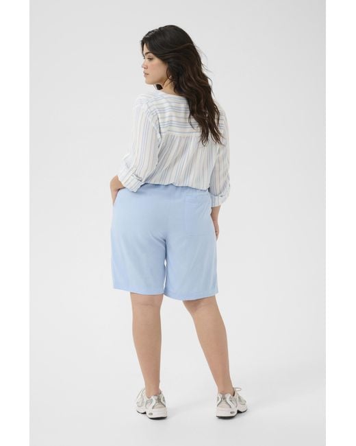 Kaffe Short Regular Fit Soft Chambray Light in het Blue
