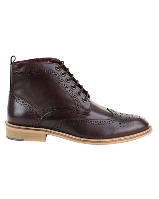 House Of Cavani Black Classic Oxford Brogue Ankle Boots for men