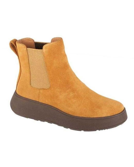 Fitflop Fit Flop F-Mode Leren Enkellaarsjes in het Brown