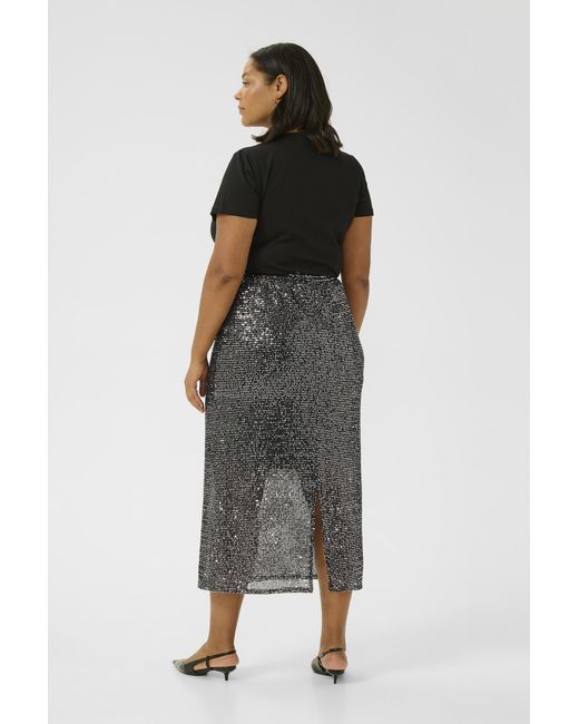 Kaffe Rok Regular Fit Sequin in het Metallic