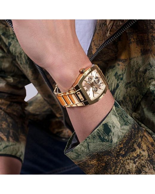 Guess Accessoires ,Geel ,Phoenix Horloge in het Metallic voor heren