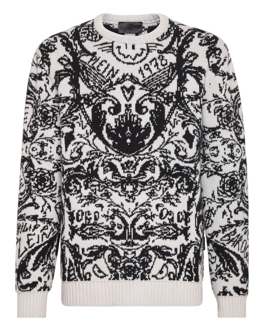 Philipp Plein Rundhalspullover in White für Herren