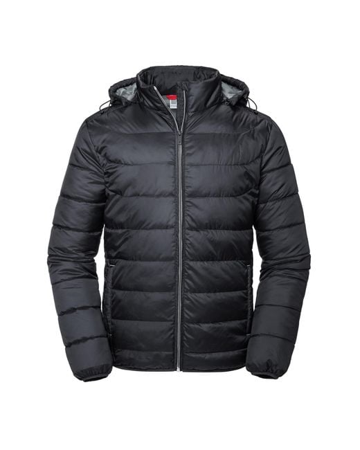 Russell Black Nano Hooded Padded Jacket for men