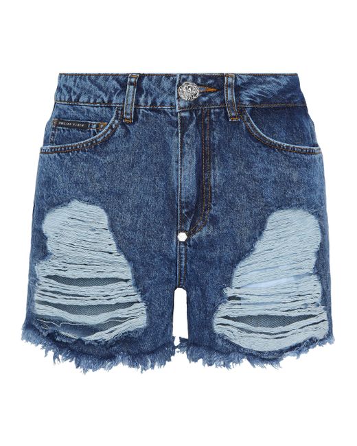 Philipp Plein Hot Pants in het Blue
