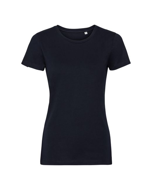 Russell Blue Ladies Authentic Pure Organic Tee (French) Material_Synthetic