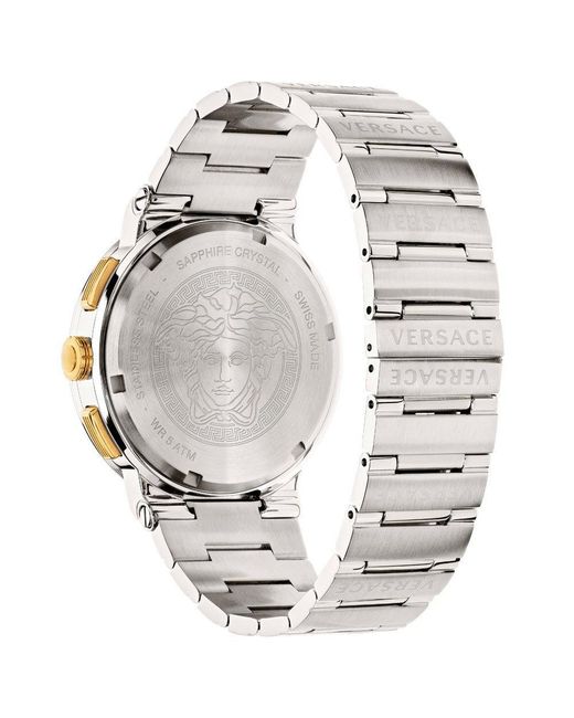 Versace Metallic Vez900221 Greca Logo Chrono Luxury Watch for men
