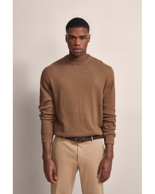 Bugatti Herren Pullover Mit Geflechtstruktur in Brown für Herren