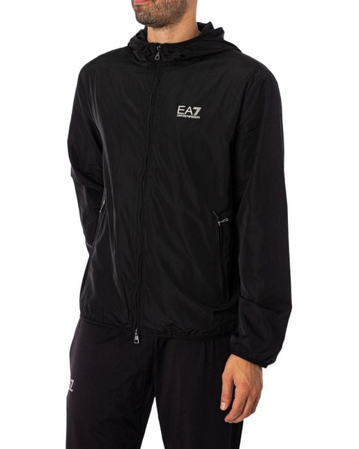EA7 Lichtgewicht Jack Met Logo in het Black voor heren