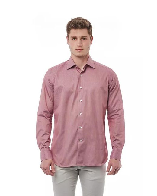 Bagutta Pink Dress Shirt Long Sleeve Classic Fit for men
