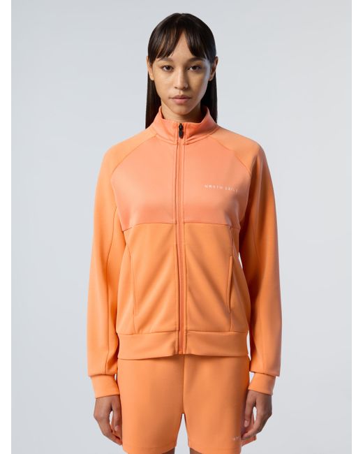 North Sails Orange Sweatshirt Mock-Neck Modal