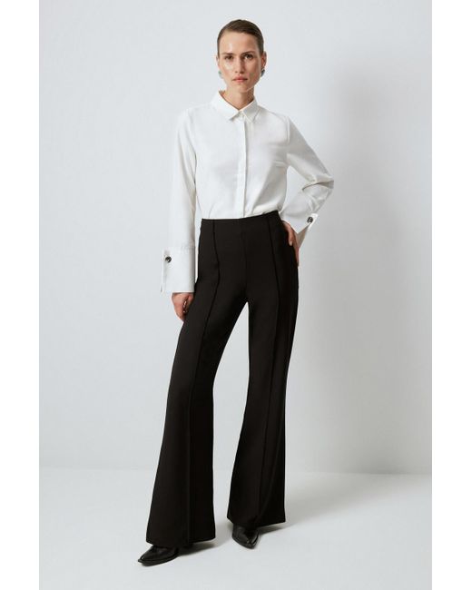 Touché Privé Gerubde Broek Van Crepe in het White