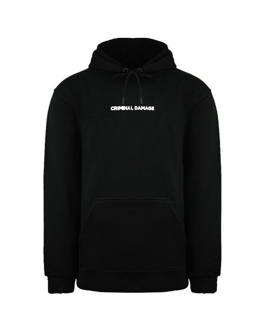 Criminal Damage Black Worldwide Hoodie Cotton for men
