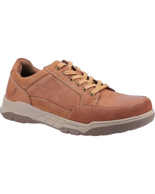 Hush Puppies Brown Finley Leather Shoes for men