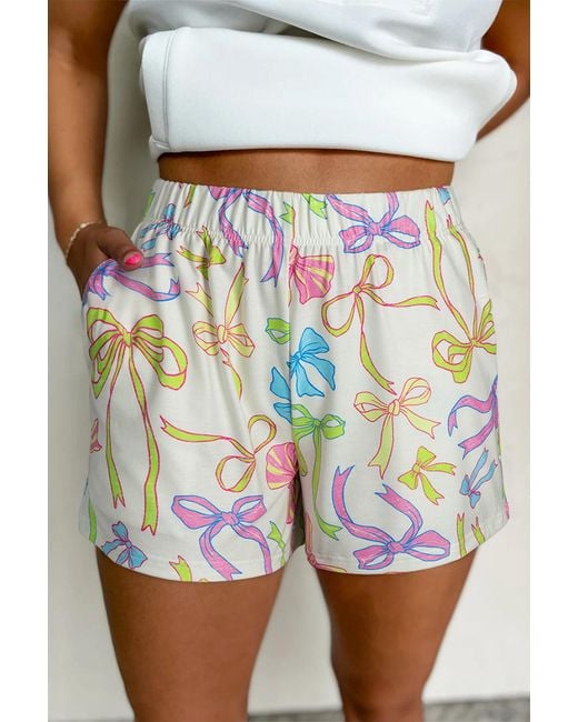 Azura Exchange Boogprint Korte Broek Casual Draag in het White