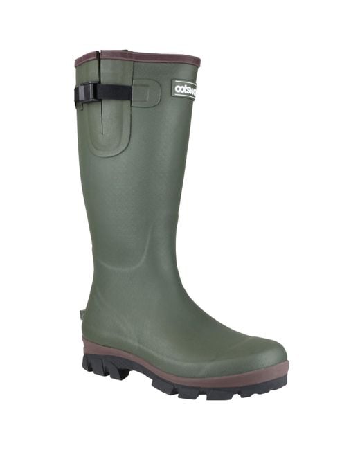 Cotswold Green Grange Neoprene Rubber Wellington Boots for men