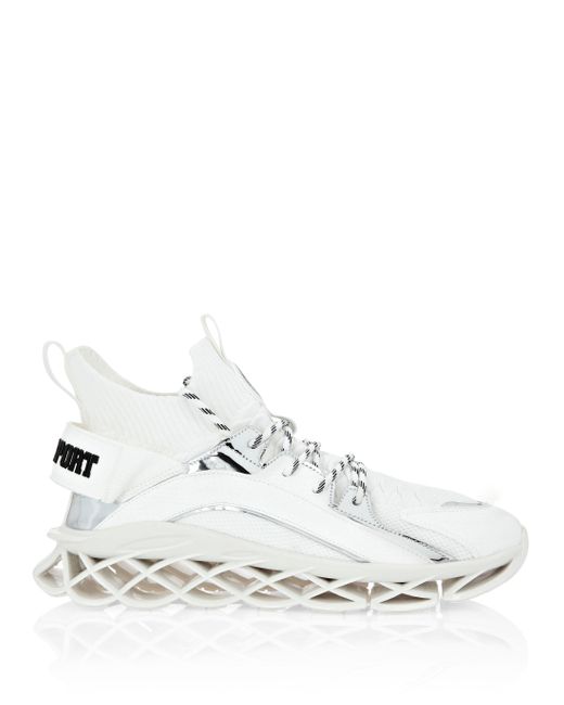 Philipp Plein White Runner Sneaker Tiger
