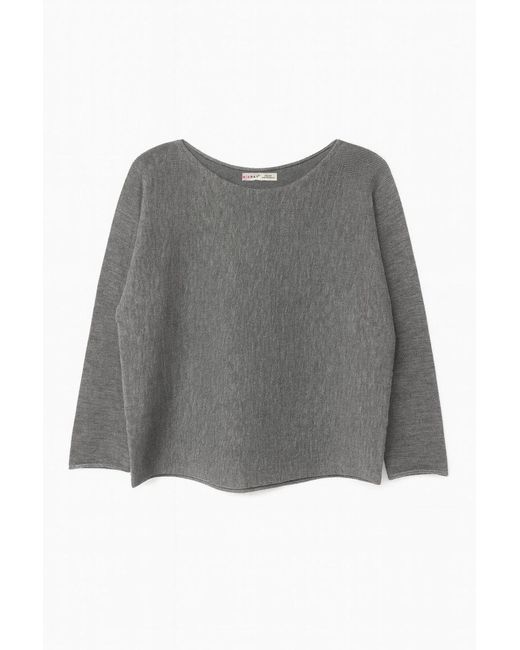 MixRay Gray Bootsausschnitt Ribstrickpullover