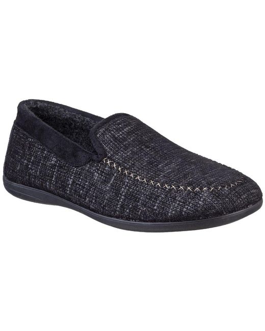 Cotswold Blue Stanley Moc Toe Full Slipper Textile for men