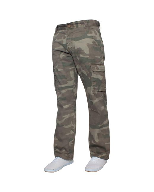 Kruze By Enzo Gray Cargo Combat Trousers for men
