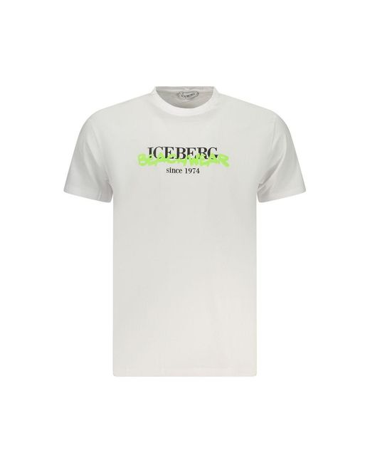 Iceberg White Neon Cotton Men T for men
