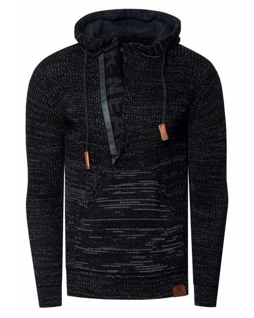Rusty Neal 1/2 Zip Chunky Slim Fit Hoodie in het Blue voor heren