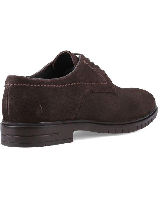 Hush Puppies Brown Sterling Suede Leather Lace-Up Shoes for men
