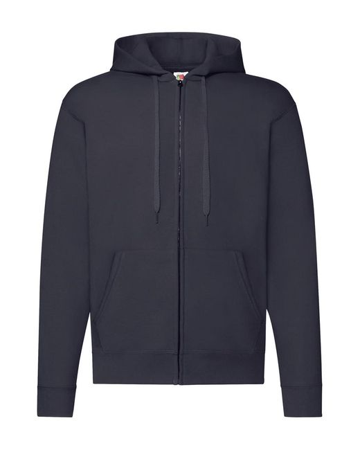 Fruit Of The Loom Blue Classic Zipped Hoodie (Deep) for men