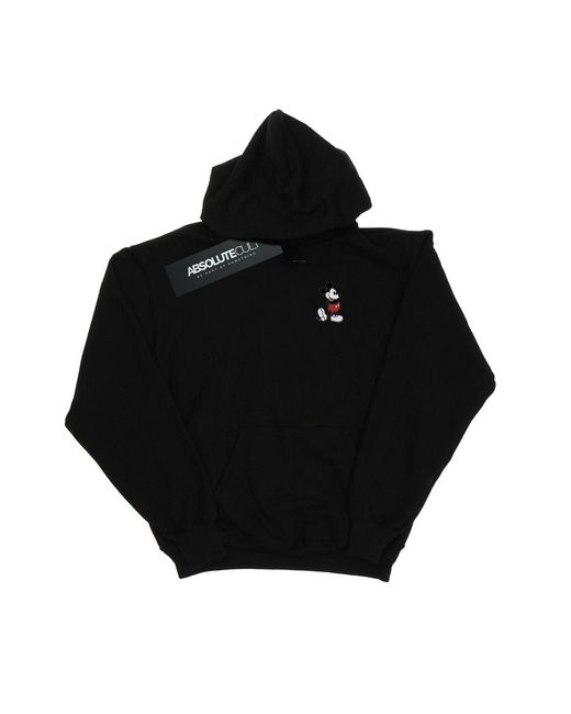 Disney Black Mickey Mouse Kickin Retro Chest Hoodie for men