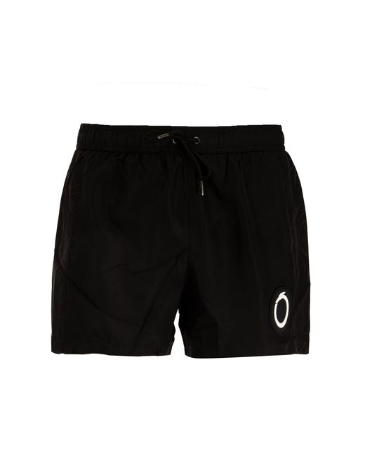 Trussardi Korte Effen Zwembroek Voor Heren Met Print Opzij in het Black voor heren