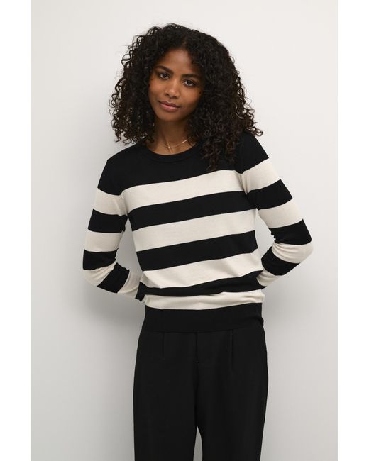Kaffe Pullover Regular Fit Offwhite in het Multicolor