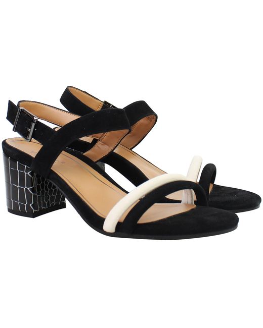 Vionic Black Paula Heeled Sandals Leather