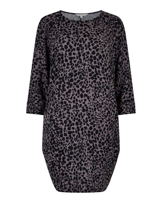 Apricot Black Gepunktetes Cocoon-Kleid