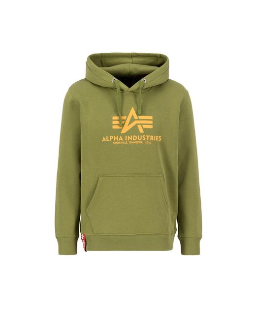 Alpha Industries Basic Big Logo Hoodie in het Green voor heren
