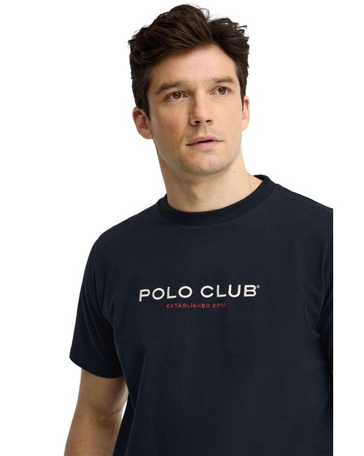 POLO CLUB Blue Short Sleeve Crew Neck T-Shirt for men