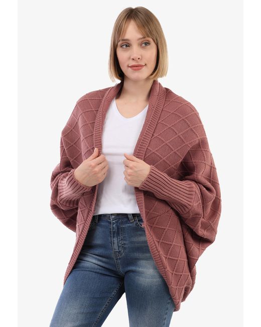 Felix Hardy Red Strickjacke Langärmelige Strickjacke Aus Wollmischung Mit Fledermausärmeln