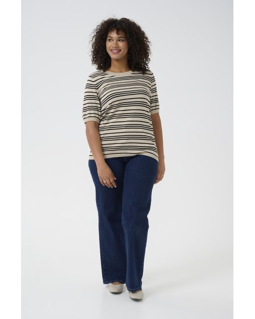 Kaffe Pullover Regular Fit Offwhite in het Blue