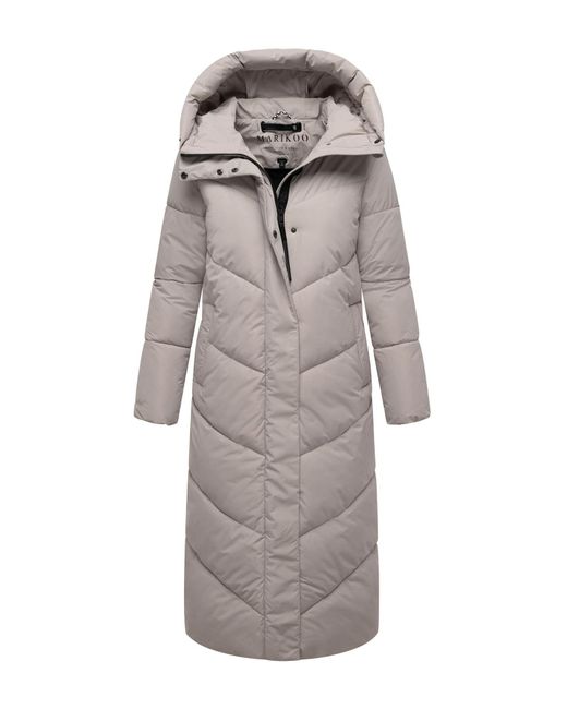 Marikoo Wintermantel Ranjaa Gewatteerd Met Capuchon & Reflecterende Details in het Gray