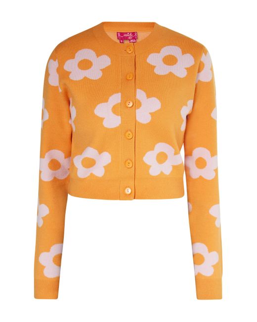 myMo Orange Strickjacke Frauen