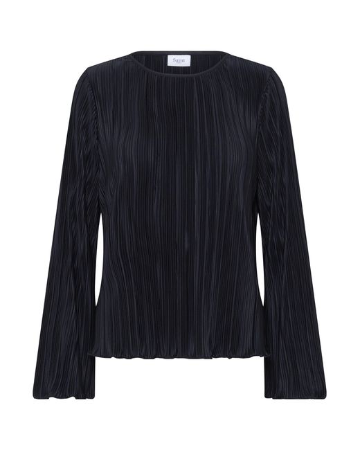 Saint Tropez Blouse Met Lange Mouwen Zunisz Blouse Met Lange Mouwen Regular Fit Black in het Blue