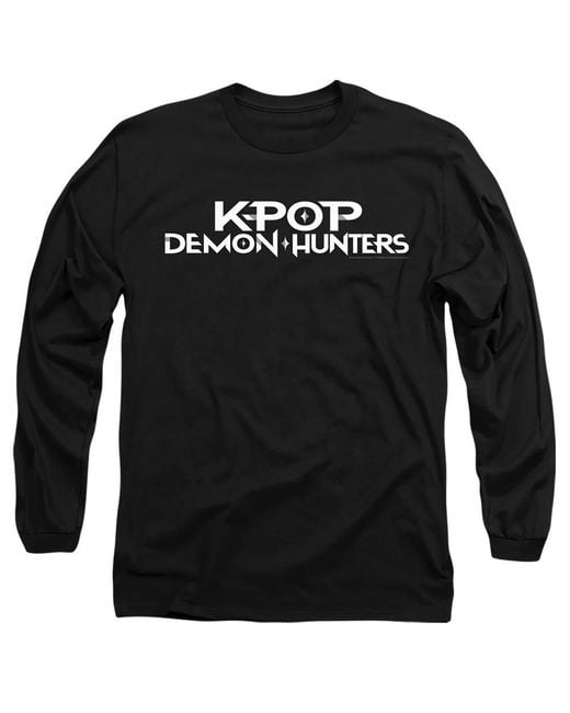 K-Pop Demon Hunters Black Adult Logo Long-Sleeved T-Shirt